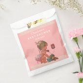  Meisje op Telefoon Baby shower Chevrons Bedankzakje (Gezegeld)