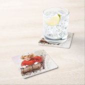 meisje op Toboggan Kerstmis Kartonnen Onderzetters (Insitu)