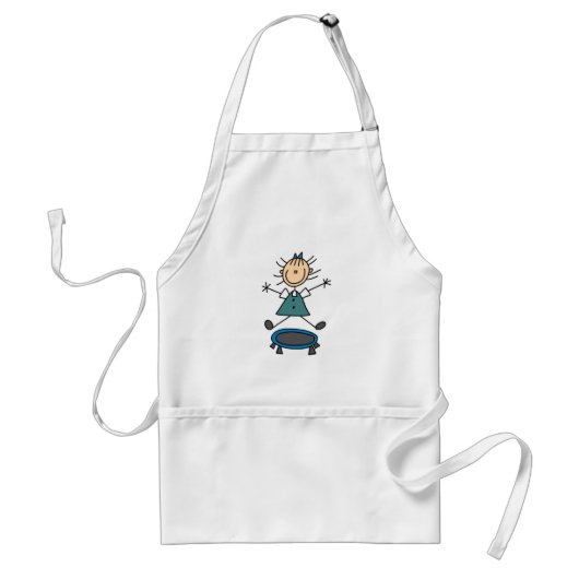 Meisje op Trampoline Apron Standaard Schort (Voorkant)