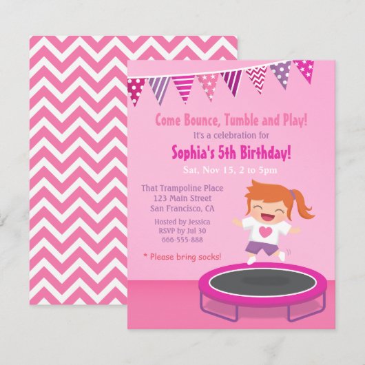 Meisje op Trampoline Kinderen op zaterdag Kaart (Voorkant / Achterkant)