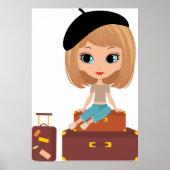 Meisje op vakantie poster (Voorkant)