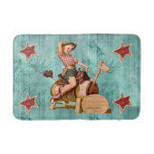  meisje op Westerne poten Badmat (Voorkant)