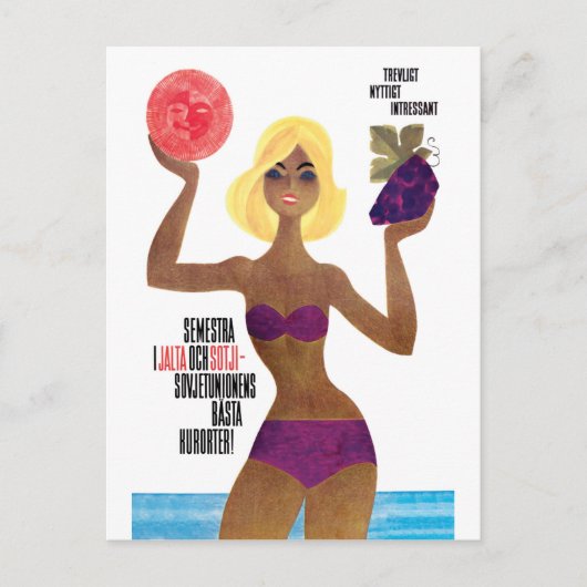 Meisje op Yalta en Sochi Briefkaart (Voorkant)