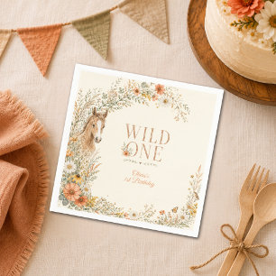 Meisje Oranje Wilde Eén Wilde Bloem Paard 1e Verja Servet