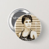 meisje, oud foto-effect ronde button 5,7 cm (Voorkant /achterkant)
