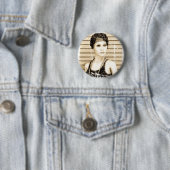 meisje, oud foto-effect ronde button 5,7 cm (In situ)