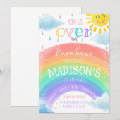 Meisje over de regenboog kleurrijke verjaardag kaart (Voorkant / Achterkant)