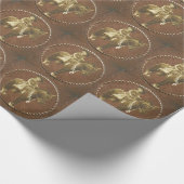  meisje over Western paardenpapier Cadeaupapier (Hoek)