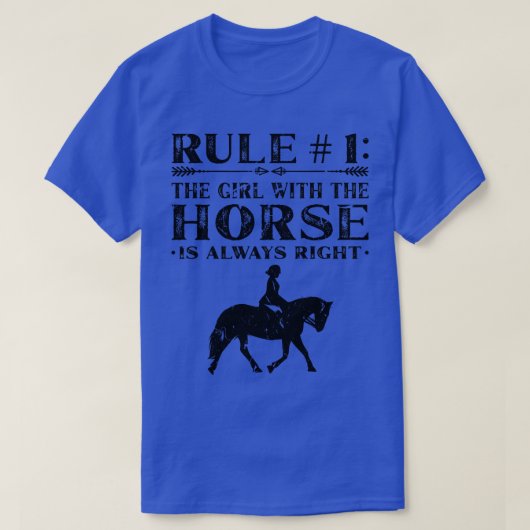 Meisje paard is altijd goed ruiter t-shirt (Design voorkant)