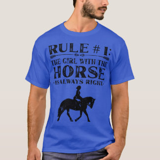 Meisje paard is altijd goed ruiter t-shirt