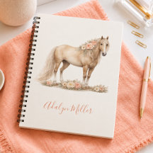 Meisje Paard Perzik Roos Whimsisch Gepersonaliseer