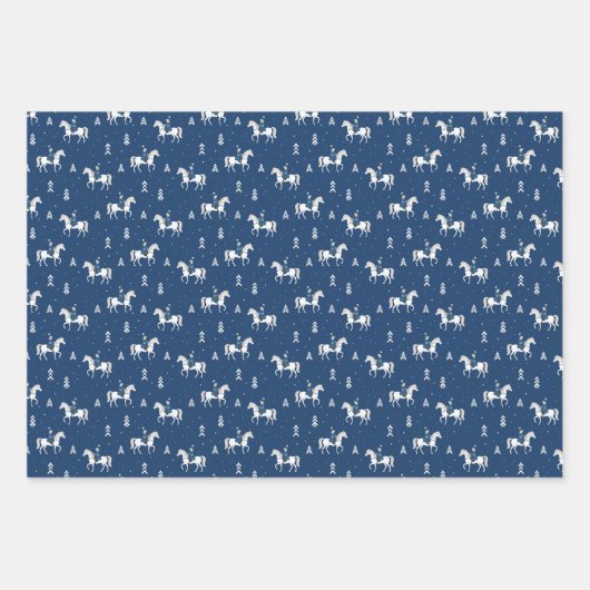 Meisje Paardrijden in de winter Inpakpapier Vel (Voorkant)