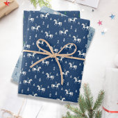 Meisje Paardrijden in de winter Inpakpapier Vel