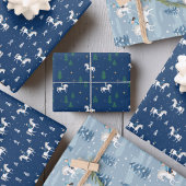 Meisje Paardrijden in de winter Inpakpapier Vel