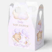 Meisje Paarse Beer Baby shower Favor Box Bedankdoosjes (Geopend)