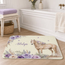 Meisje Paarse Gele Roos Paard Monogram