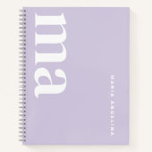 Meisje Paarse Monogram School Notitieboek (Voorkant)