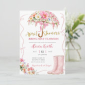 Meisje Paarse Schelp Baby Shower Uitnodiging (Staand voorkant)