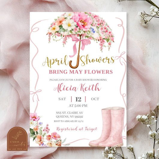 Meisje Paarse Schelp Baby Shower Uitnodiging