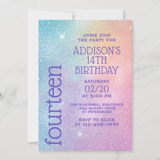 Meisje Paarse Sterren Galaxy Verjaardag Kaart (Voorkant)