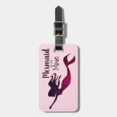 Meisje Paarse Zeemeermin in beweging | Gepersonali Bagagelabel (Voorkant verticaal)