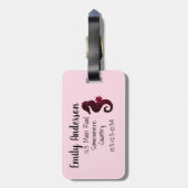 Meisje Paarse Zeemeermin in beweging | Gepersonali Bagagelabel (Achterkant verticaal)