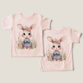 Meisje Paaskonijn in een blauwe jurk (Ontwerp Voorkant & Achterkant)