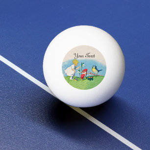 Meisje Paaslelie Kabouter Elfen Zingende Vogel Man Pingpongbal