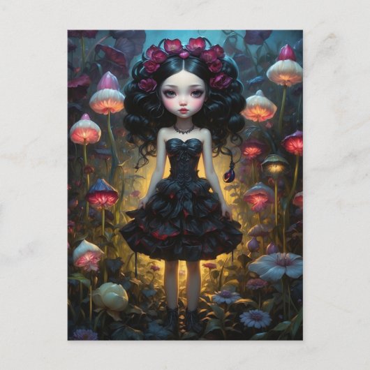 Meisje - Paddenstoelen Briefkaart (Voorkant)