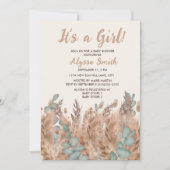 Meisje Pampas Grass Boho Bohemian Desert Baby show Kaart (Voorkant)