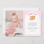 Meisje Pannenkoek Ontbijt 1e verjaardag Foto Bedankkaart (Voorkant)