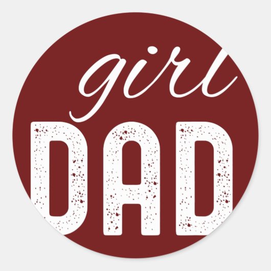 Meisje pap Vaderdag grilling Ronde Sticker (Voorkant)
