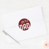 Meisje pap Vaderdag grilling Ronde Sticker (Envelop)