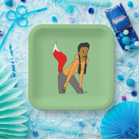 meisje papieren bordje (Feest)