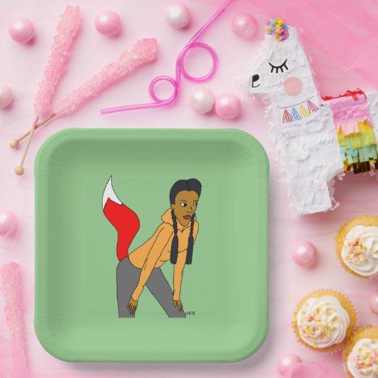 meisje papieren bordje (Feest)