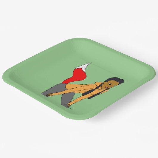 meisje papieren bordje (Gebogen)