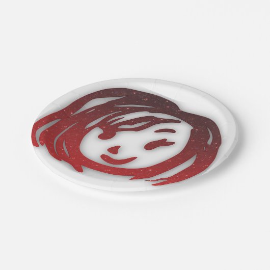 meisje papieren bordje (Gekanteld)