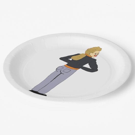 meisje papieren bordje (Gekanteld)