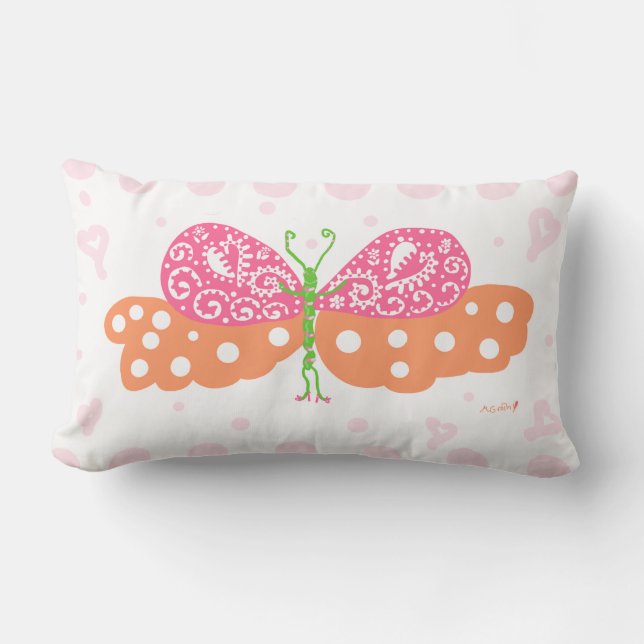 Meisje Papillon lumbar Kussen (Voorkant)