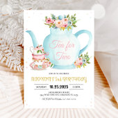 Meisje Par-Tea Bloemen Roze Goud grillige verjaard Kaart