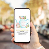 Meisje Par-Tea Bloemen Roze Goud grillige verjaard Kaart