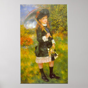 Meisje Parasol van Pierre Renoir Poster