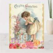 meisje Pasen Kaart (Voorkant)