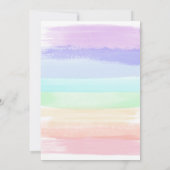 Meisje Pastel Rainbow Eerste Verjaardag Uitnodigin Kaart (Achterkant)