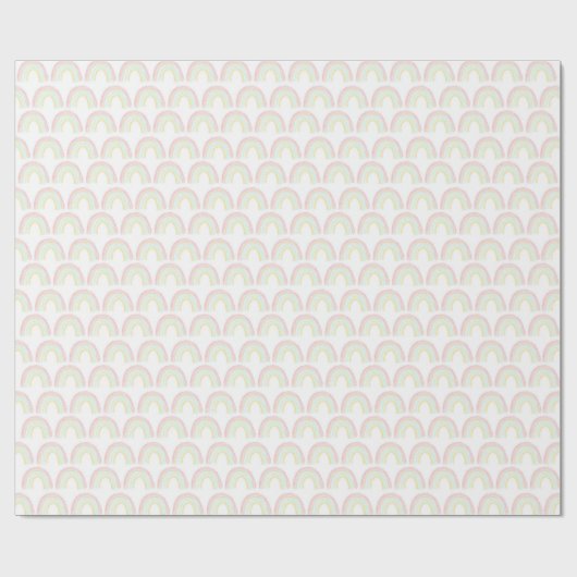 Meisje Pastel Regenboog Verjaardagsfeest Cadeaupapier (Vlak)