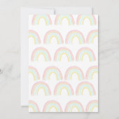 Meisje Pastel Regenboog Verjaardagsfeest Kaart (Achterkant)