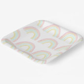 Meisje Pastel Regenboog Verjaardagsfeest Papieren Bordje (Gebogen)