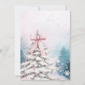 Meisje Pastel Waterverf Winter Wonderland Trees Kaart (Achterkant)