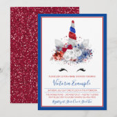 Meisje Patriottische Eenhoorn Militair Baby Baby s Kaart (Voorkant / Achterkant)