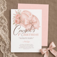 Meisje Peach Coquette Script Cowgirl 1e Verjaardag